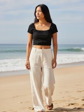 Wild Fable Black Short Sleeve Cropped Top, Size XXS, NWT